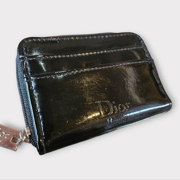 Dior Beauty Black Patent Leather Zip Around Wallet w/ Cardholder - Picture 2 of 5